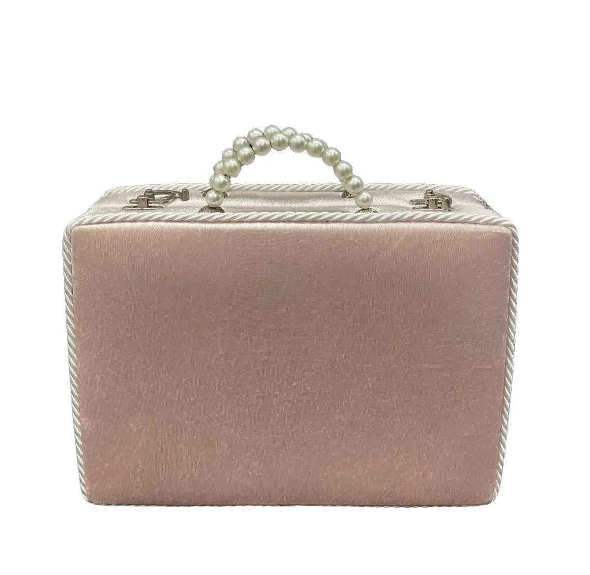 Valise Mariée Velours Perles – Coffret Bijoux Élégant