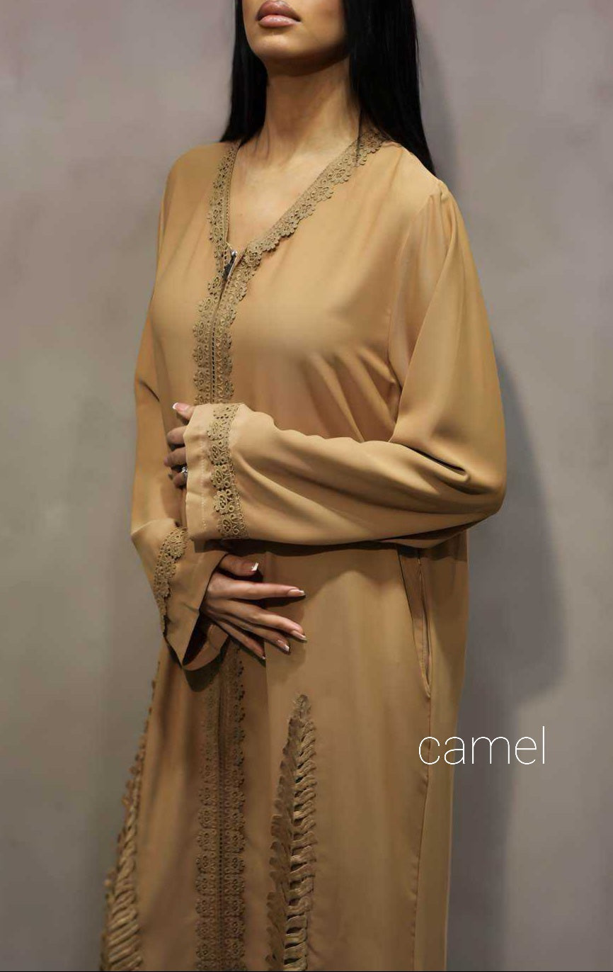 Kimono dentelle & Zip - Tendance Hijab