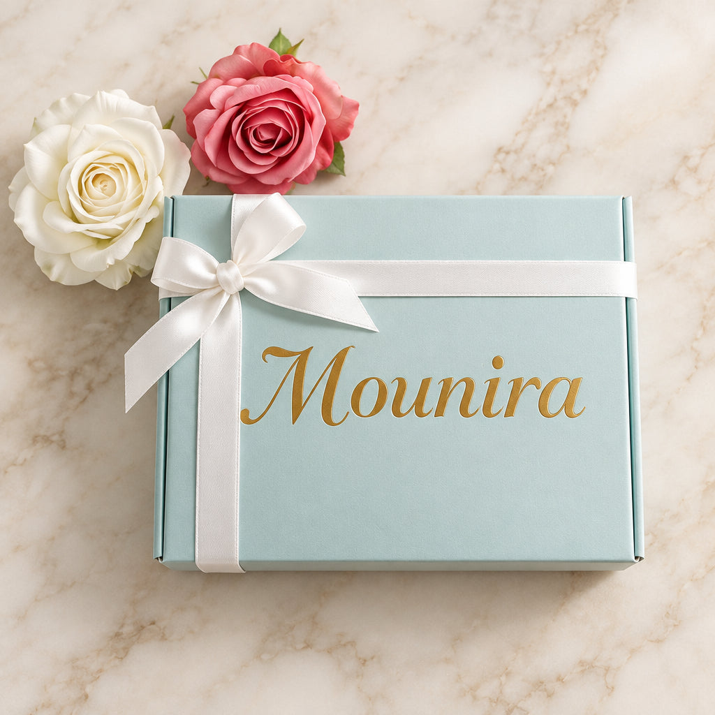 boite personnalisé prenom cadeaux vert eau  naissance tapis coran gift
