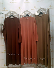 Burkini Aya marron aux tons taupe et terracotta – tenue de bain longue