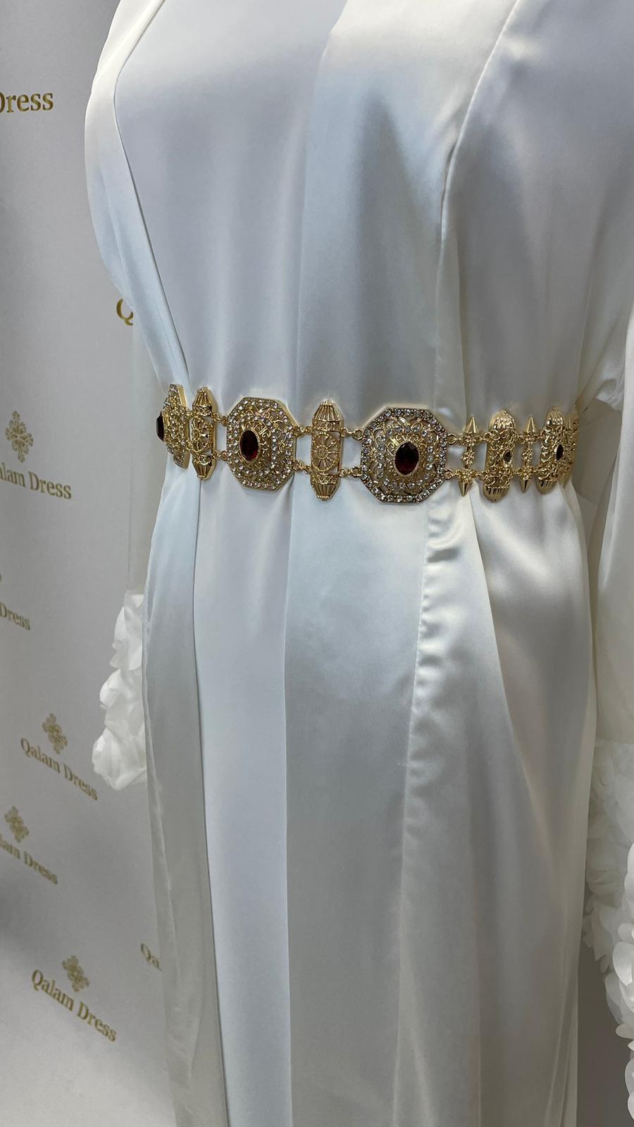 Ceinture caftan mariage oriental  mode modste hijab mariage abaya hijeb hijab tunique jilbeb mode modeste fashion qalam dress boutique musulmane femme voilées hijab france robe abaya blanche