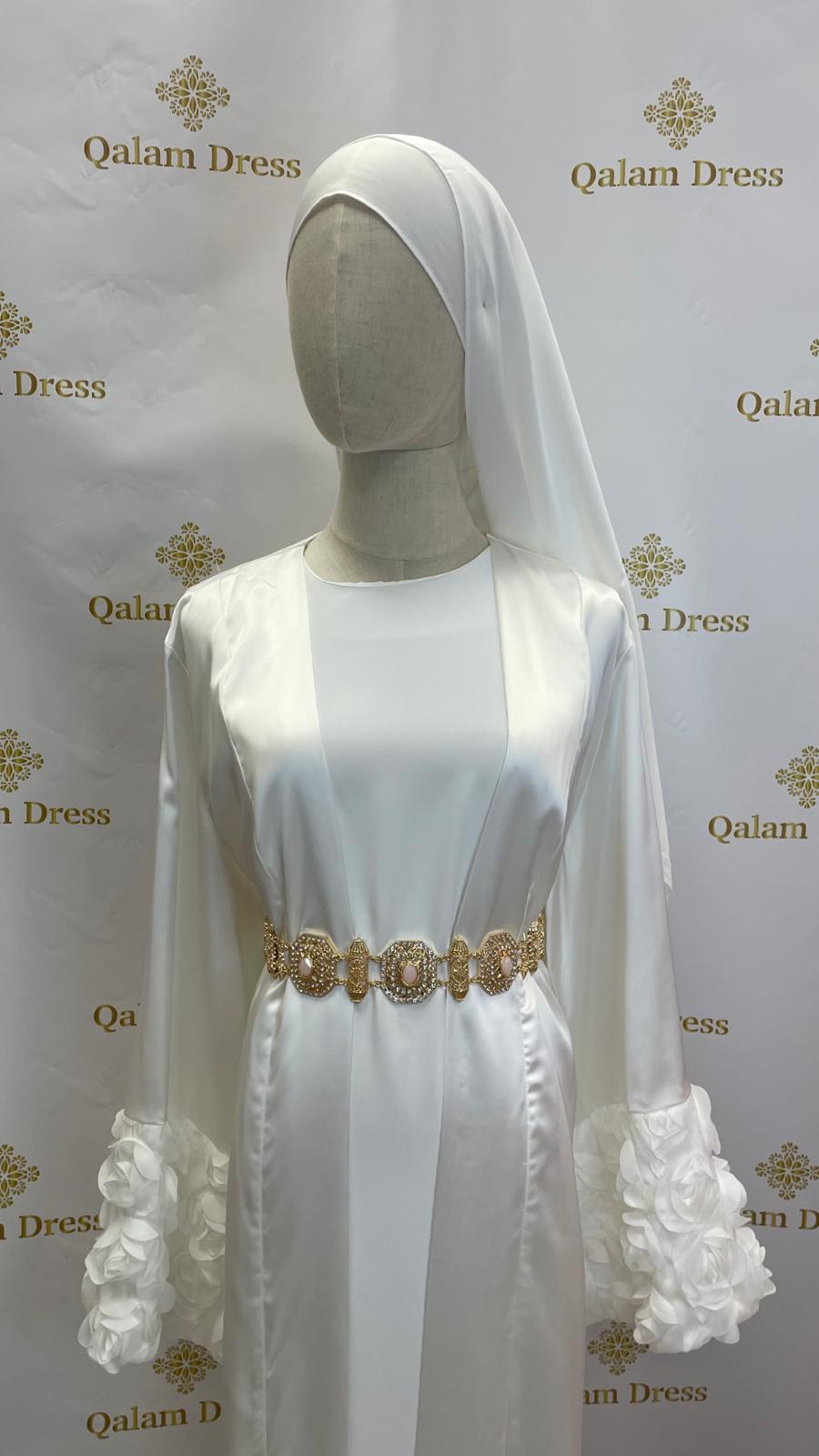 Ceinture caftan mariage oriental  mode modste hijab mariage abaya hijeb hijab tunique jilbeb mode modeste fashion qalam dress boutique musulmane femme voilées hijab france robe abaya blanche