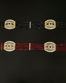 Ceinture de caftan orientale perles noir ou bourdeaux boutique de chez qalam dress