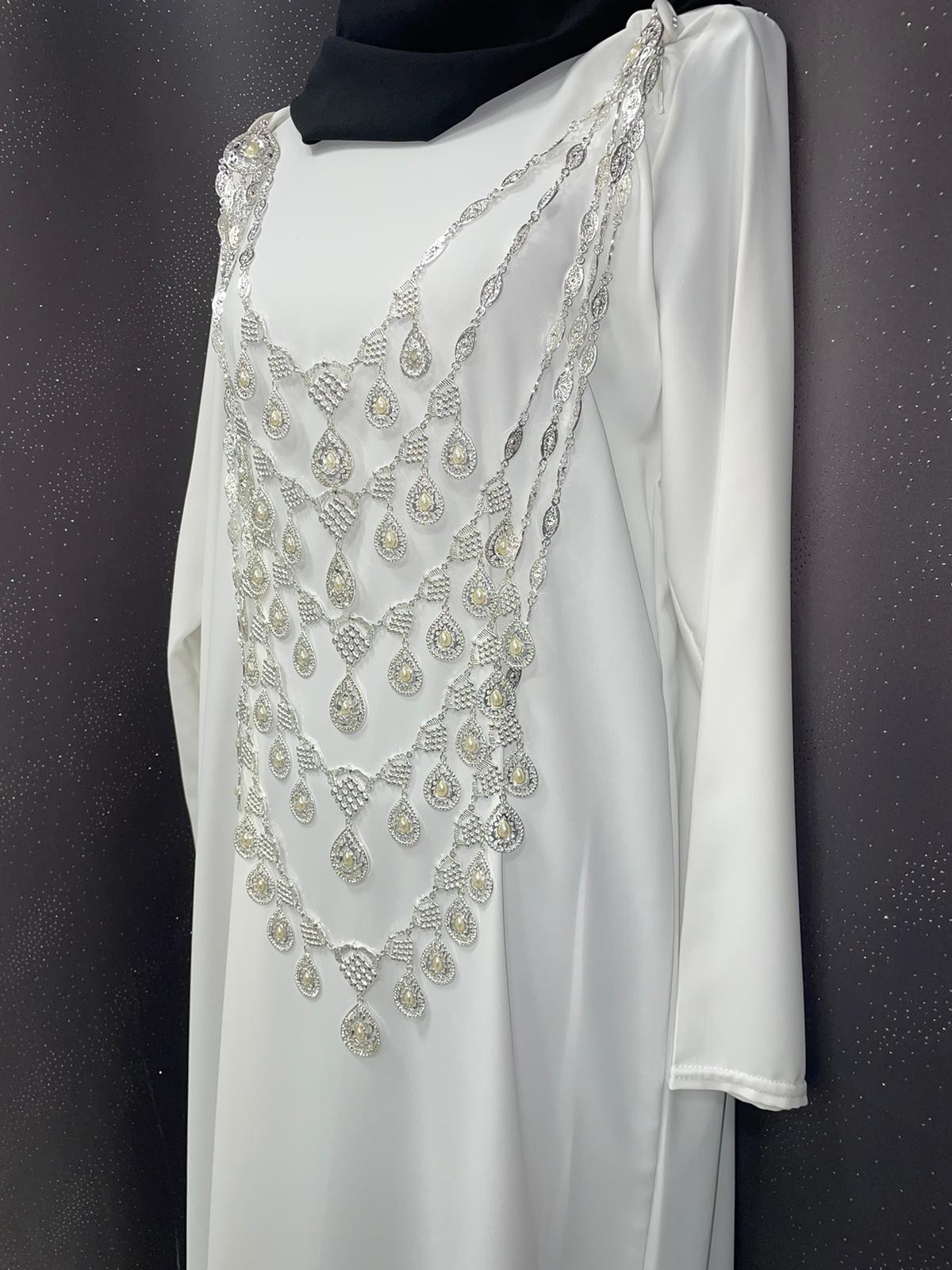 Collier Chaoui Luxury Mariage Negafa Bijoux Perles abaya hijeb hijab tunique jilbeb mode modeste fashion qalam dress boutique musulmane femme voilées hijab france robe abaya blanche