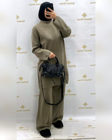 Ensemble Imen – maxi pull long et pantalon coupe droite