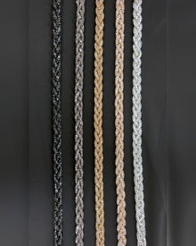 Ceinture tressée à strass de 85 cm pour robe ou caftan, présentation