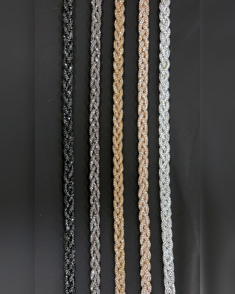 Ceinture tressée à strass