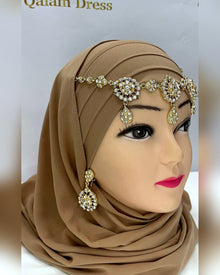 Parure El Amira de Qalam Dress, bijoux dorés avec strass pour mariage