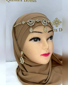 Ensemble de bijoux de cérémonie El Amira avec bijou de tête assorti