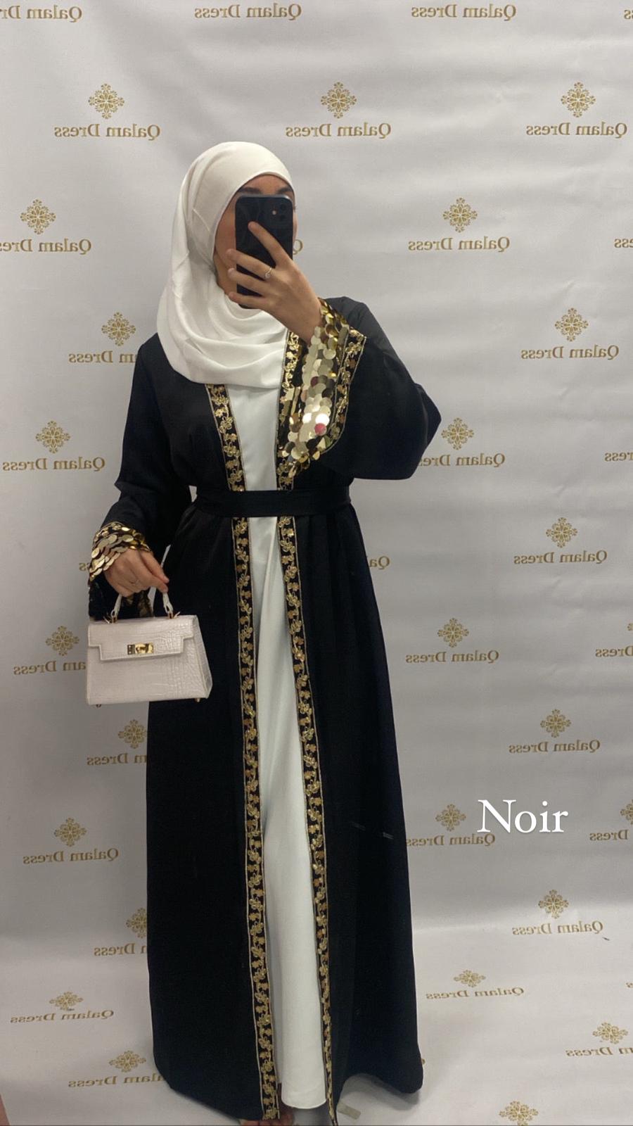 Kimono Naiyla aid vibes abaya hijeb hijab tunique jilbeb mode modeste fashion qalam dress boutique musulmane femme voilées hijab france robe abaya blanche