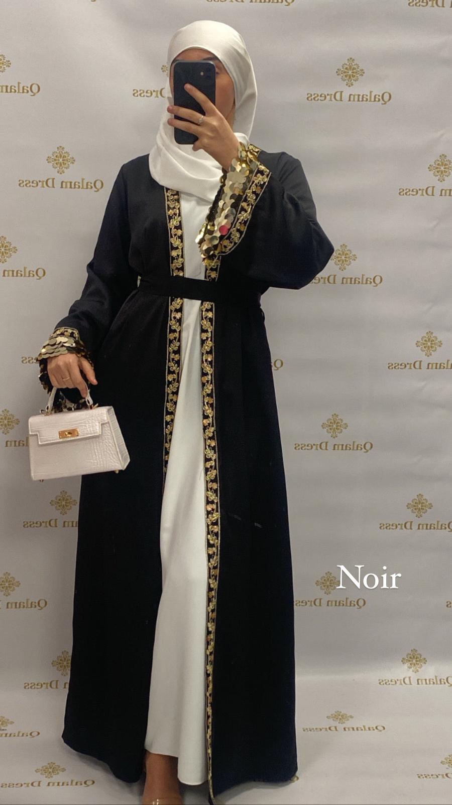 Kimono Naiyla aid vibes abaya hijeb hijab tunique jilbeb mode modeste fashion qalam dress boutique musulmane femme voilées hijab france robe abaya blanche