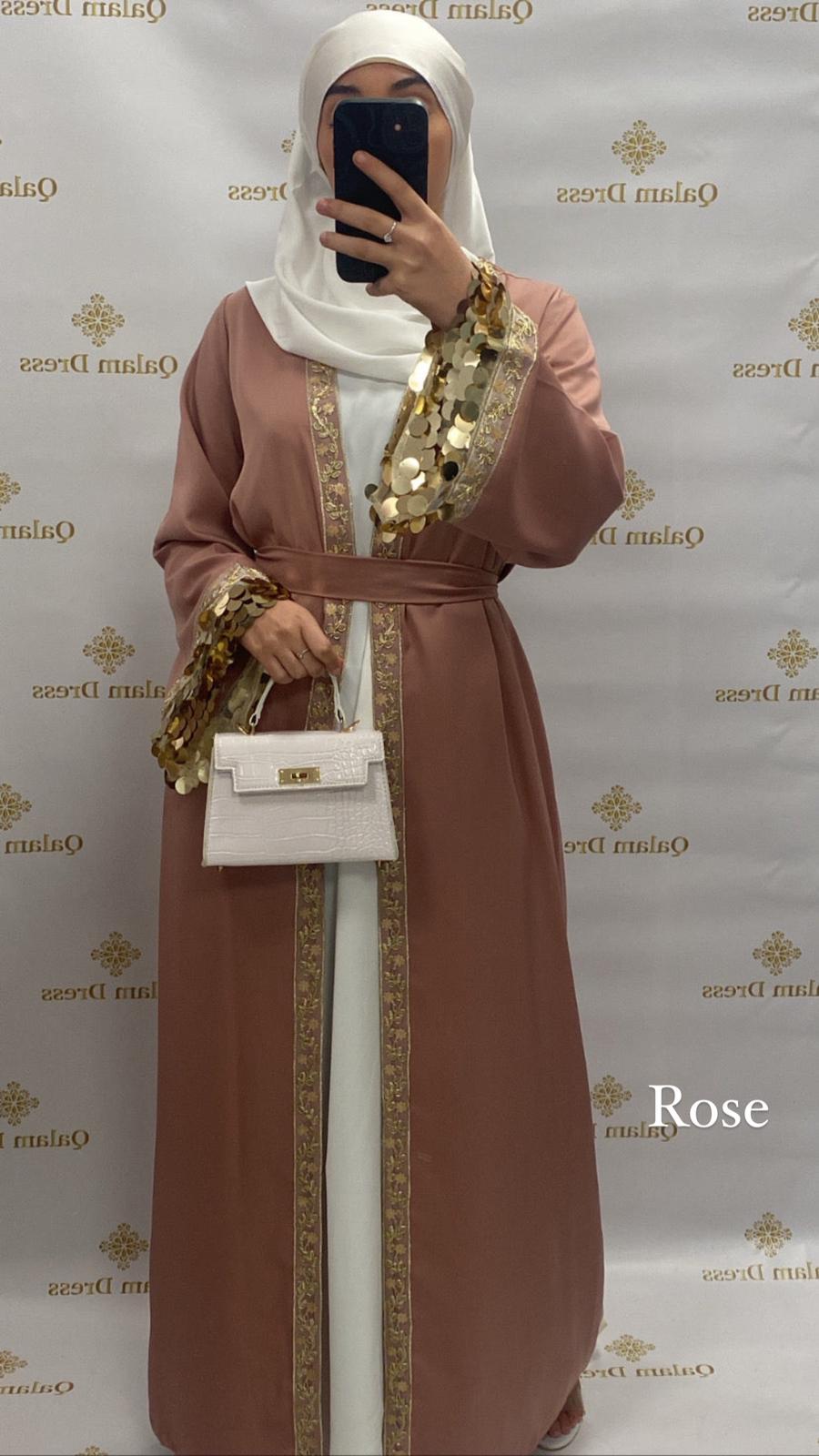 Kimono Naiyla aid vibes abaya hijeb hijab tunique jilbeb mode modeste fashion qalam dress boutique musulmane femme voilées hijab france robe abaya blanche