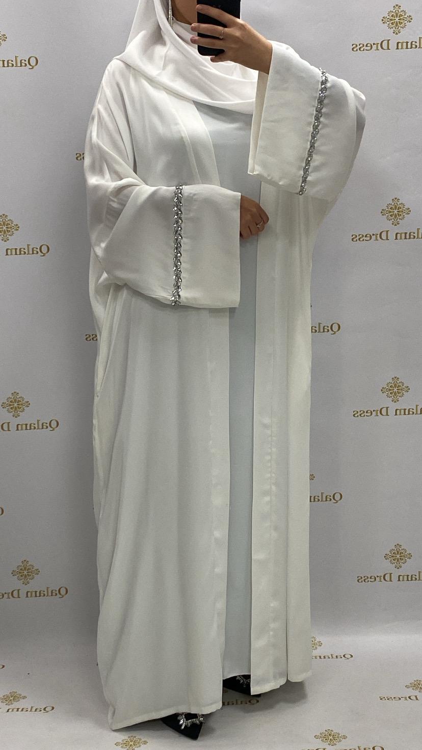 abaya hijeb hijab tunique jilbeb mode modeste fashion qalam dress boutique musulmane femme voilées hijab france robe abaya blanche