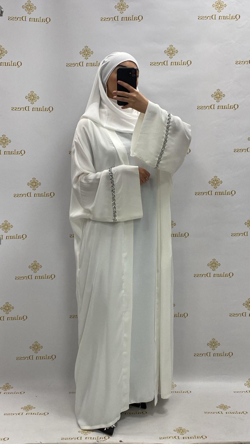 abaya hijeb hijab tunique jilbeb mode modeste fashion qalam dress boutique musulmane femme voilées hijab france robe abaya blanche