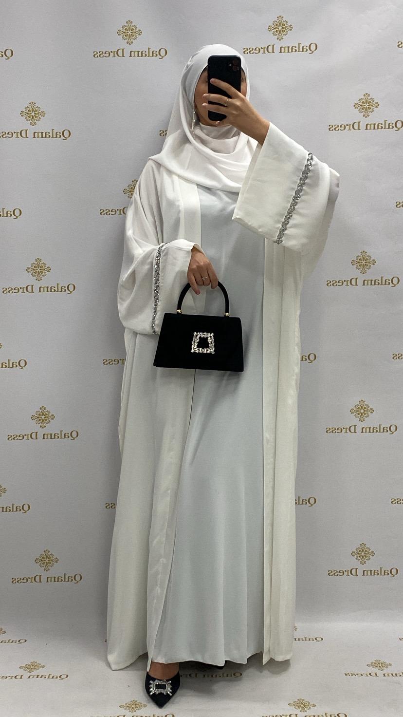 abaya hijeb hijab tunique jilbeb mode modeste fashion qalam dress boutique musulmane femme voilées hijab france robe abaya blanche