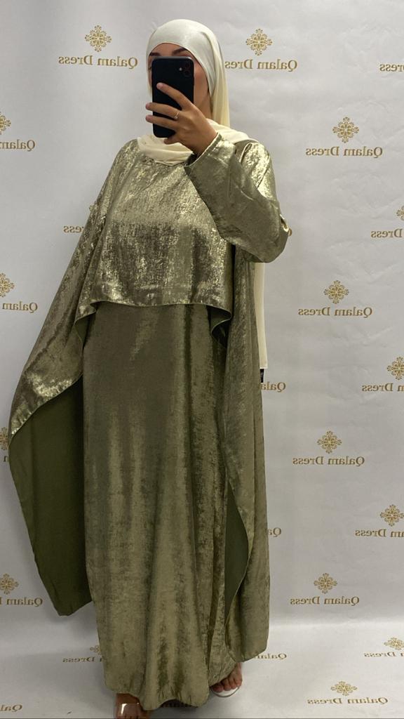 Robe soirée robe du soir dubai khaleeji mastour cape soirée mariage evenement abaya hijeb hijab tunique jilbeb mode modeste fashion qalam dress boutique musulmane femme voilées hijab france robe abaya blanche