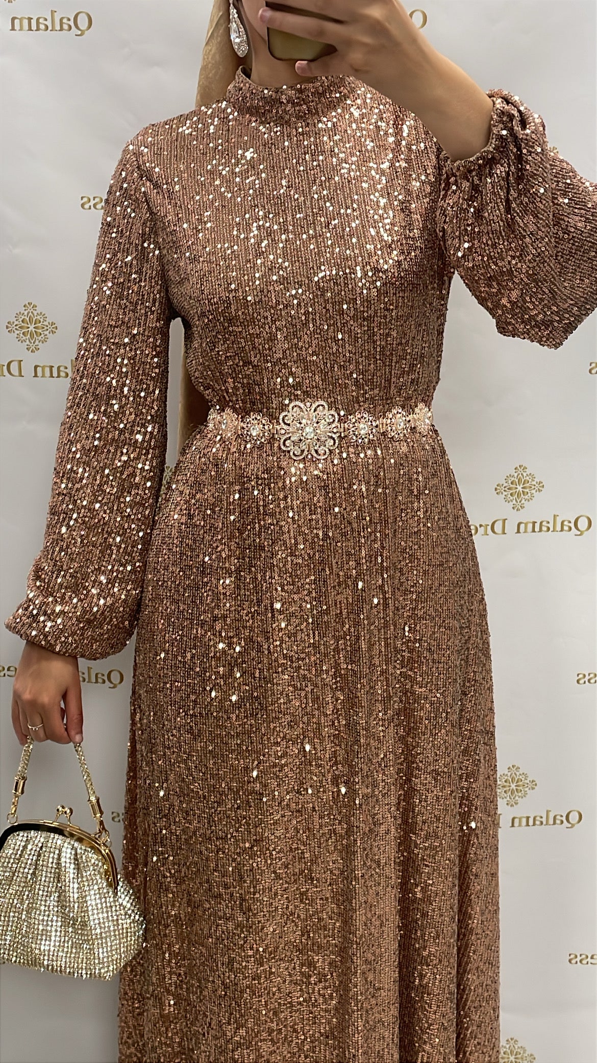  Robe sequin Alysha copper hijab mode modeste