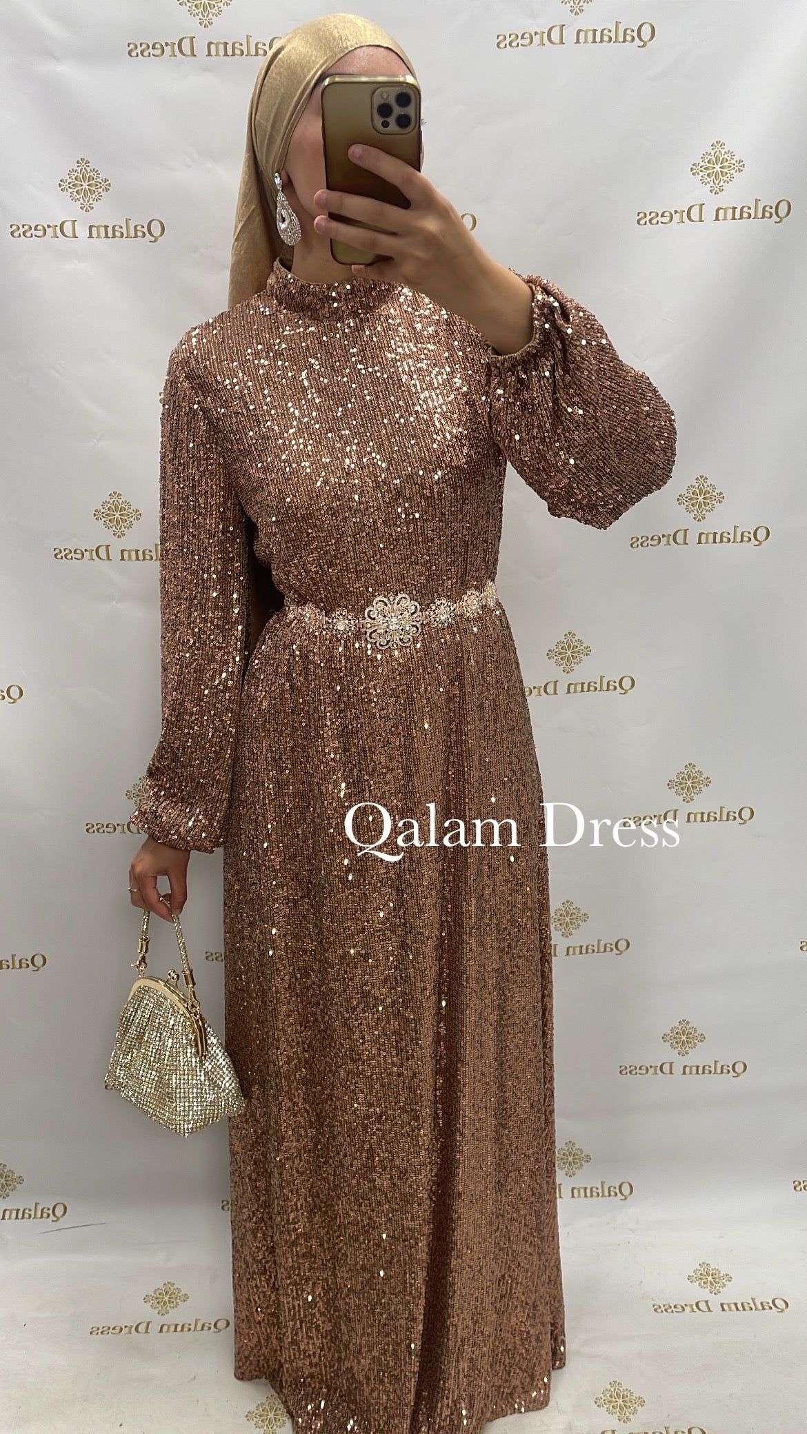 Robe sequin Alysha copper hijab mode modeste