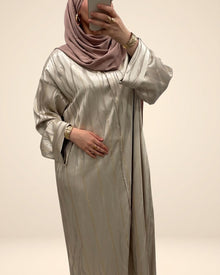 Abaya manches revers, coloris rose