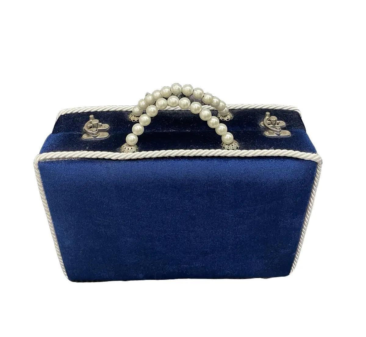 Valise Mariée Velours Perles – Coffret Bijoux Élégant