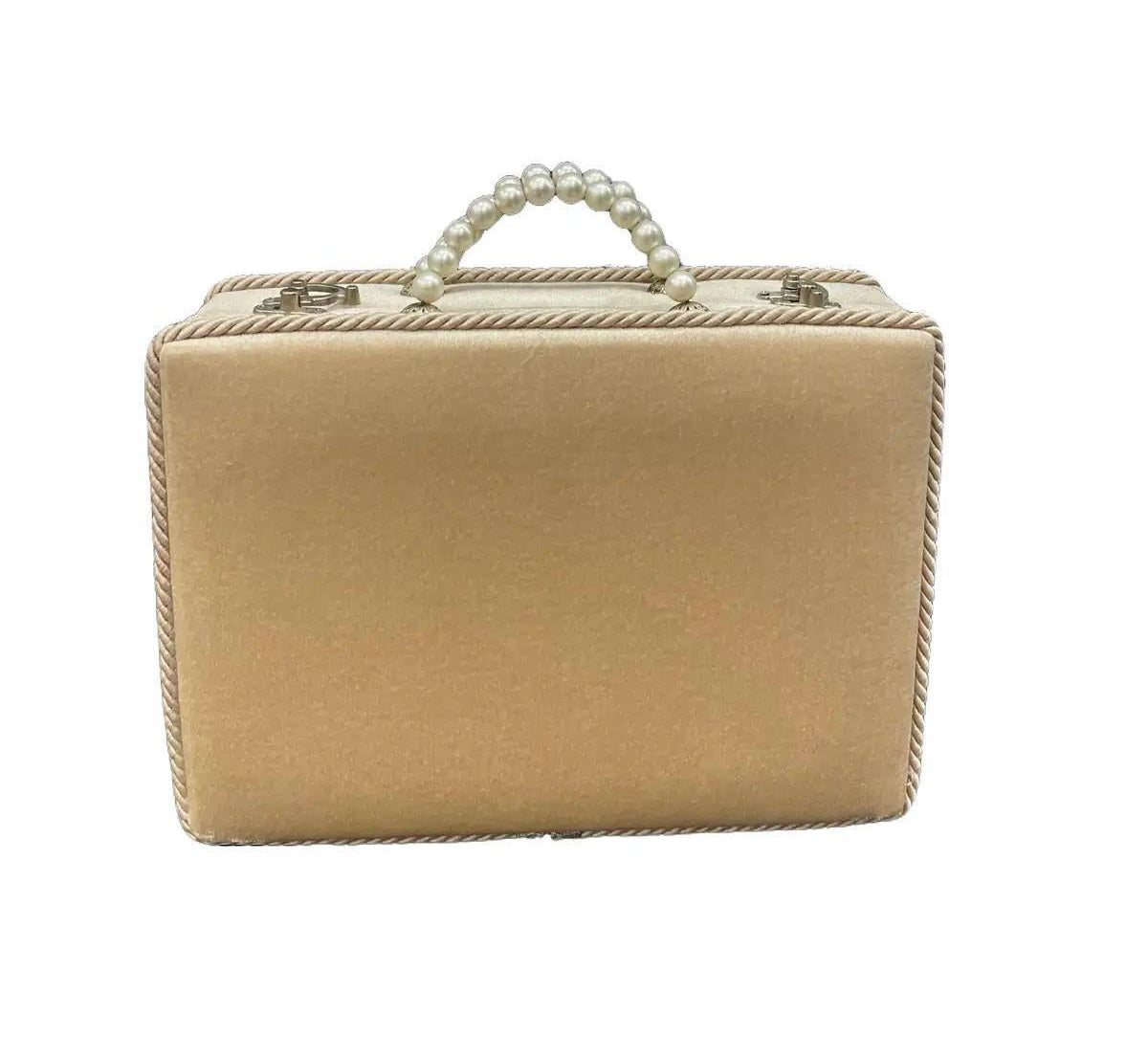 Valise Mariée Velours Perles – Coffret Bijoux Élégant