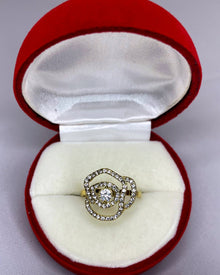 bague anneau warda fleur strass doree ajustable bijou accessoire boutique qalam dress