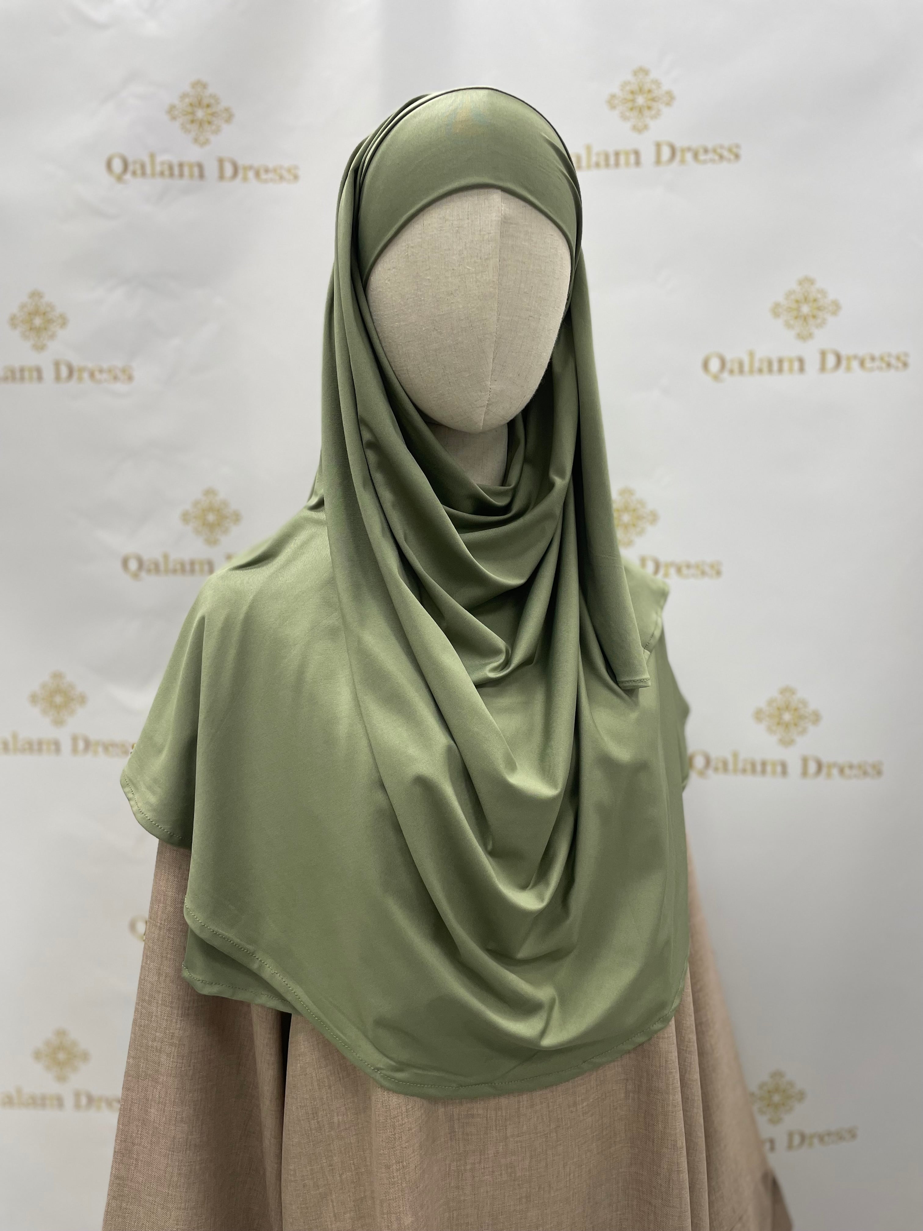 hijab a enfiler kaki en jersey premium 