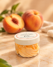 Chantilly karité pêche, vue face fond pêche