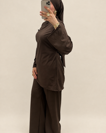 Burkini femme Nour à col mao, tenue couvrante de baignade