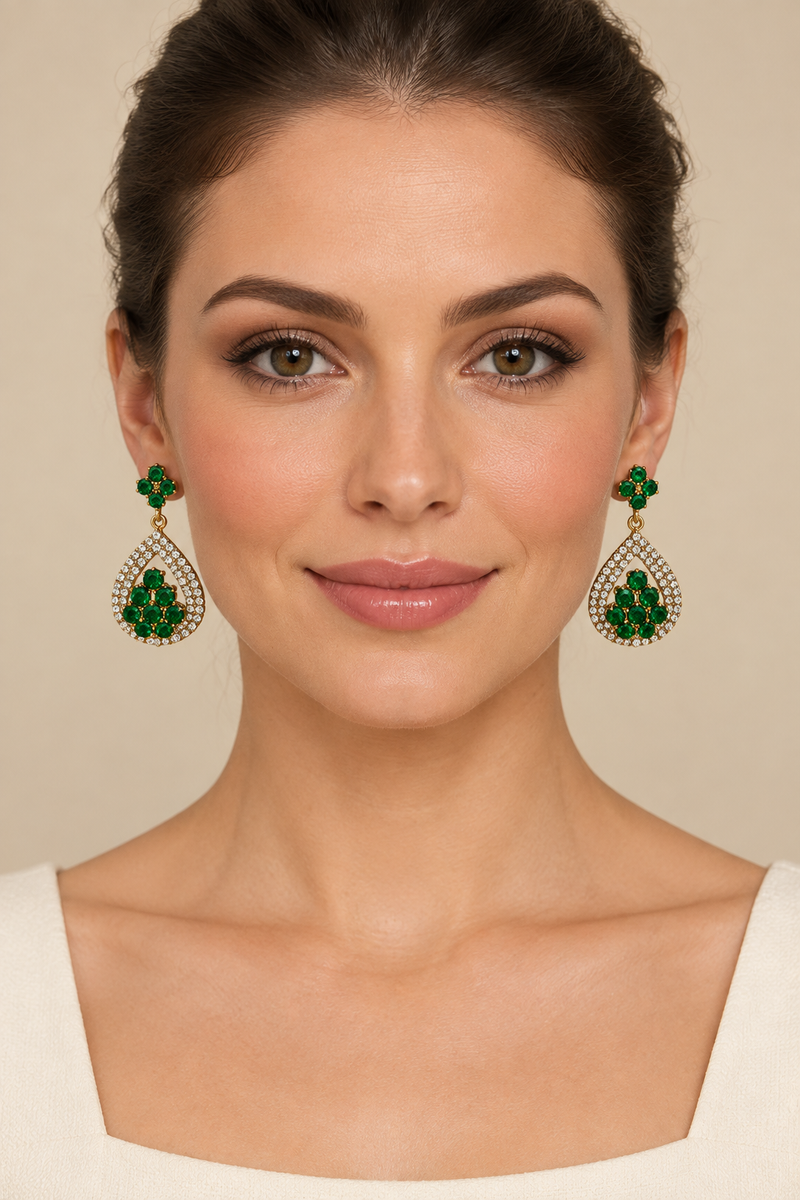 Boucles d’oreilles pendantes JADE Vert