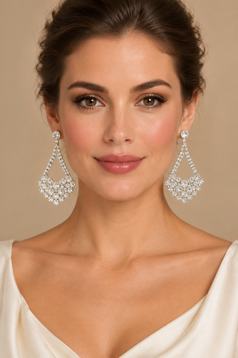 Boucles d’oreilles pendantes CLARA Blanc