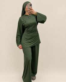 Burkini Nour 3 pièces avec haut à col mao et pantalon – tenue de bain
