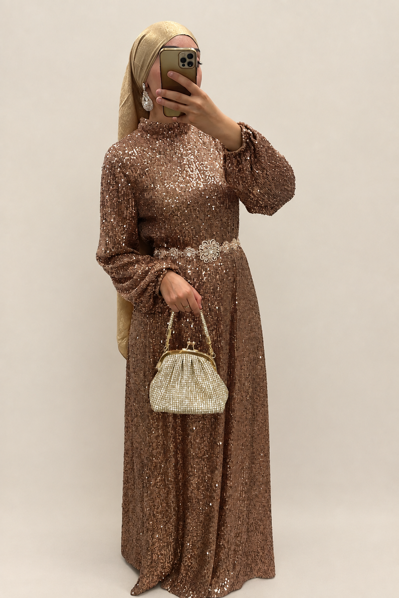 Robe sequin Alysha copper