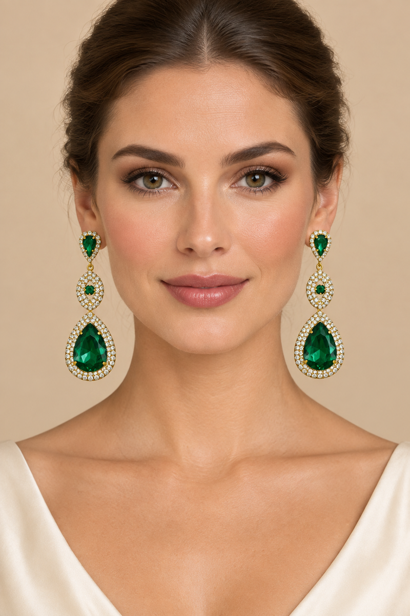 Boucles d’oreilles pendantes ÉMERA Vert