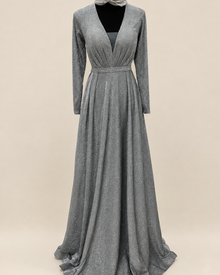Robe Marwa longue scintillante avec taille marquée