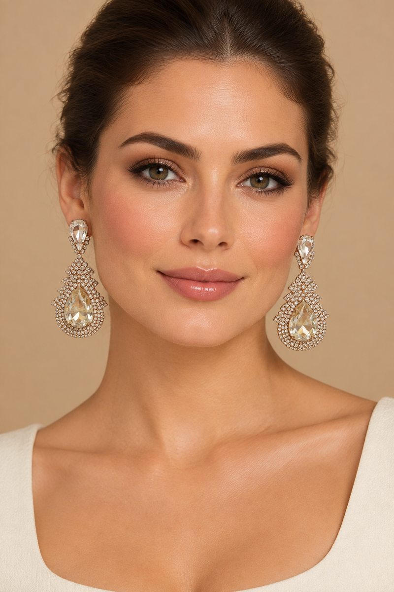 Boucles d’oreilles pendantes LUMIA Champagne