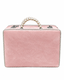 Coffret valise à bijoux de mariée en velours et perles