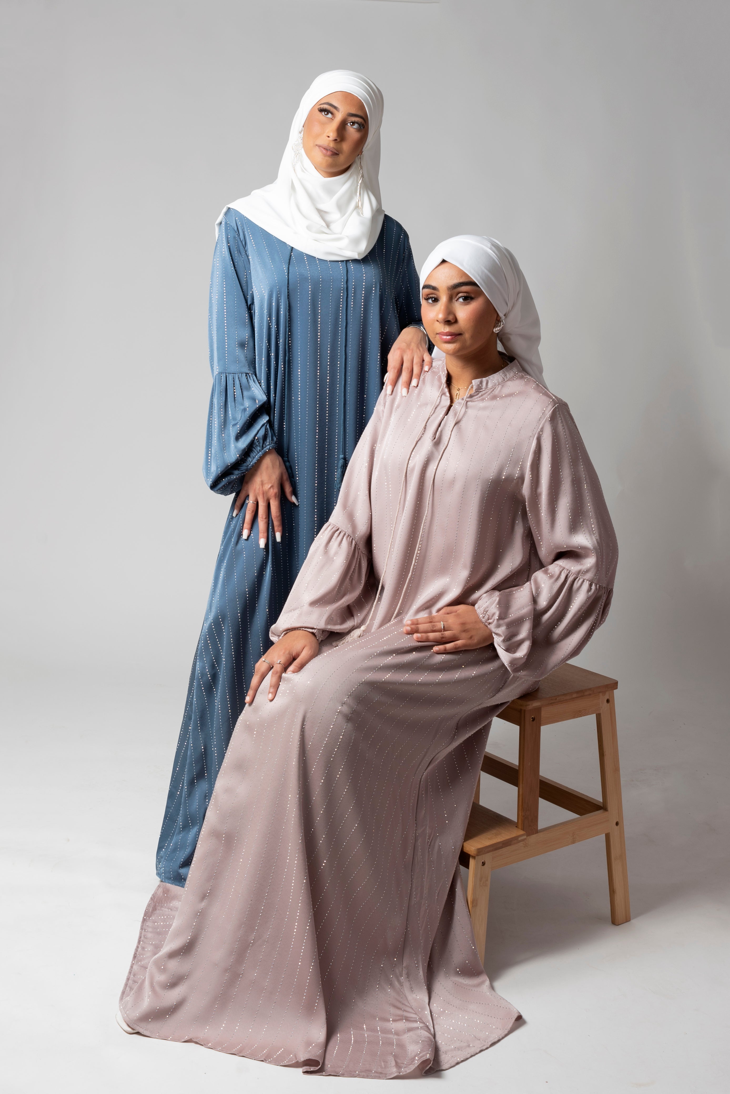 Robe Abaya pailleté salwa manches ballon - Tendance Hijab