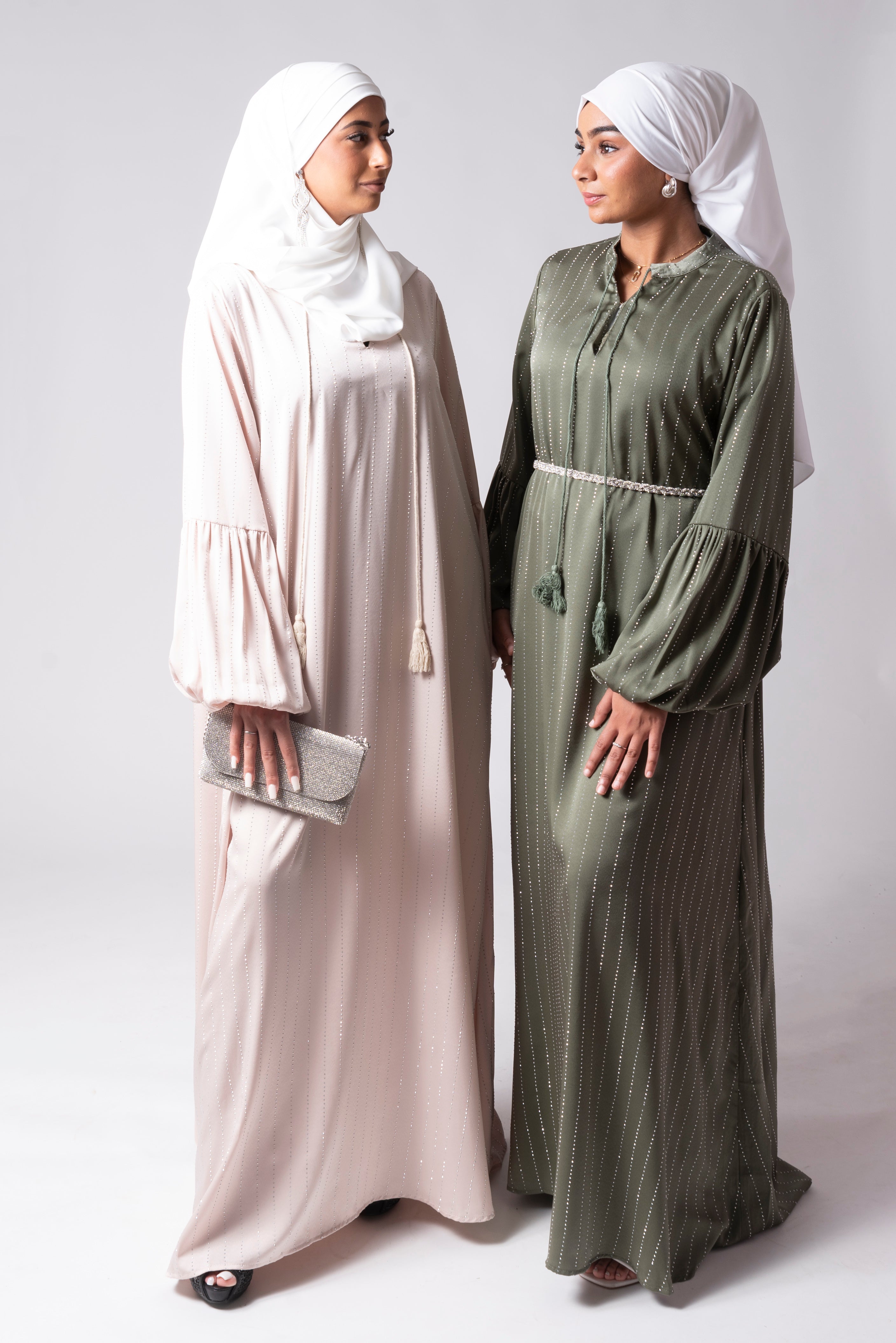 Robe Abaya pailleté salwa manches ballon - Tendance Hijab