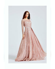 Robe de soirée Najah rose poudré doré