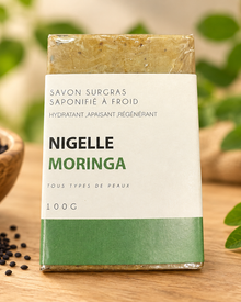 Savon nigelle moringa - vue face, nouveau fond