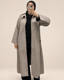 Trench long, photo 1 avec fond kimono