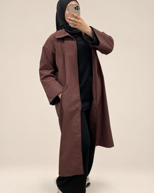Trench long, photo 3 avec fond kimono