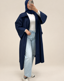 Trench long, photo 4 avec fond kimono