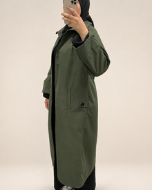 Trench long, photo 5 avec fond kimono