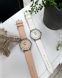 montre chiffre arabe indiens rose blanc abaya hijab tunique jilbeb mode modeste fashion - Qalam Dress Boutique 