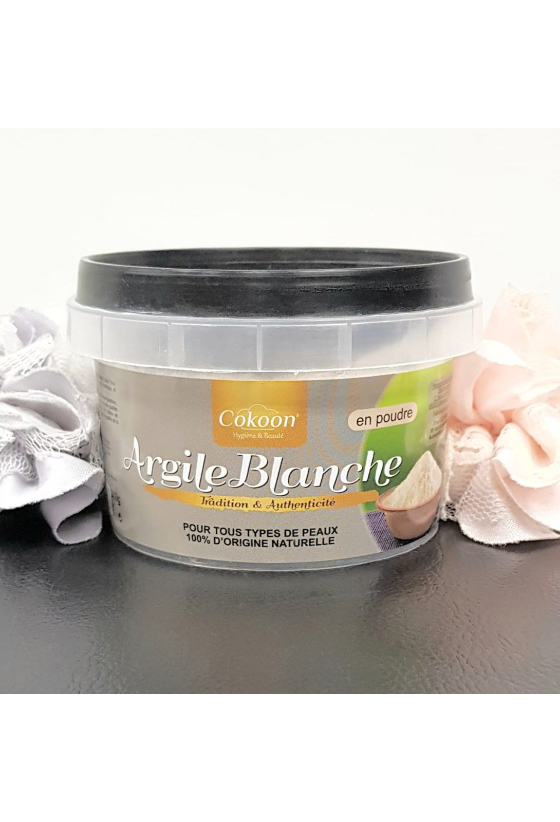 argile verte blanche cosmétique en poudre
