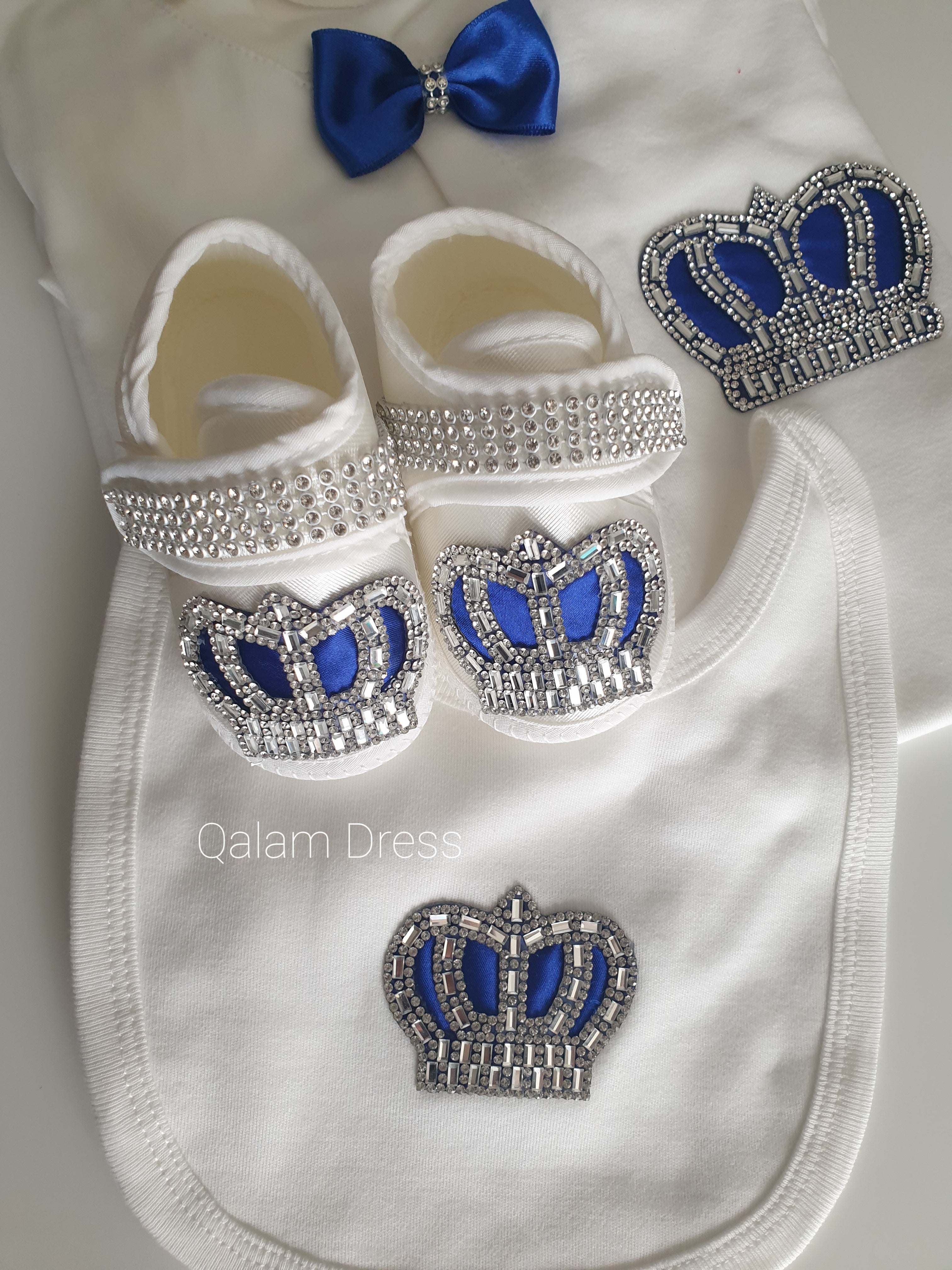 Ensemble bébé Cristal Luxury - BLEU ROYAL - Tenues de fêtes & Circoncision  4 Pièces / Garçon