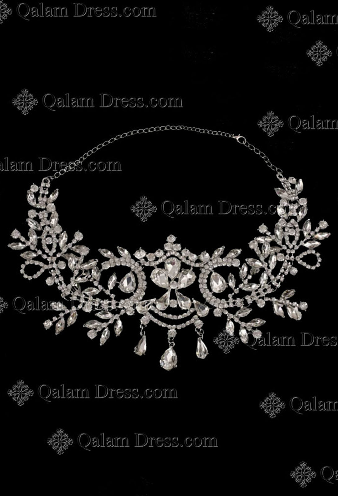 bijoux de front kenza argent mariage strass  abaya hijab tunique jilbeb mode modeste fashion boutique musulmane