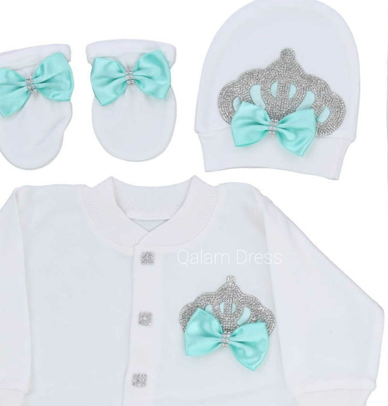 Ensemble bébé Cristal Luxury - TURQUOIS Lumineux - Tenues de fêtes & Circoncision  3 Pièces / Garçon